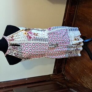 A29 Maurices 24/7 Romper Size Md Keyhole Front Open Back Pockets